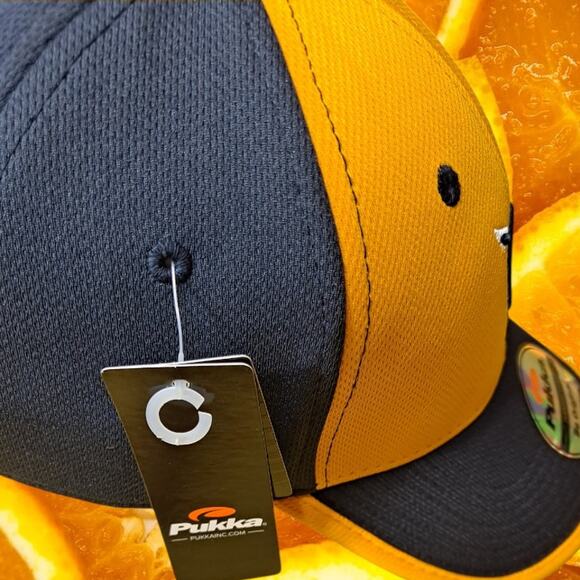 NWT Pukka A-Flex Black-Yellow Lightweight Breathability Golf Cap‎ - Picture 4 of 8